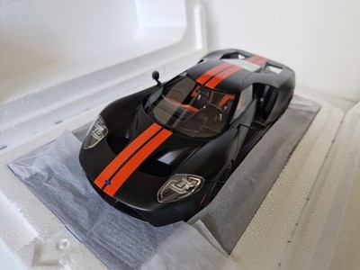 TSM TOP SPEED 1:18 FORD GT MATTE BLACK COMPETITION ORANGE STRIPES