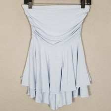 Windsor Strapless Tiered Mini Dress Pastel Light Blue Y2K Fairycore HOCO Size S