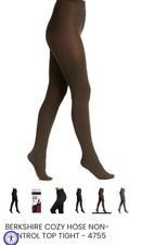 Berkshire Cozy Hose Opaque Brown Non-Control Top Tights Women Solid 4755