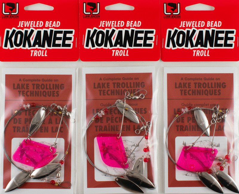 (LOT OF 3) LUHR JENSEN JEWELED BEAD KOKANEE TROLL 3690-001-0001 NICKEL CN2368