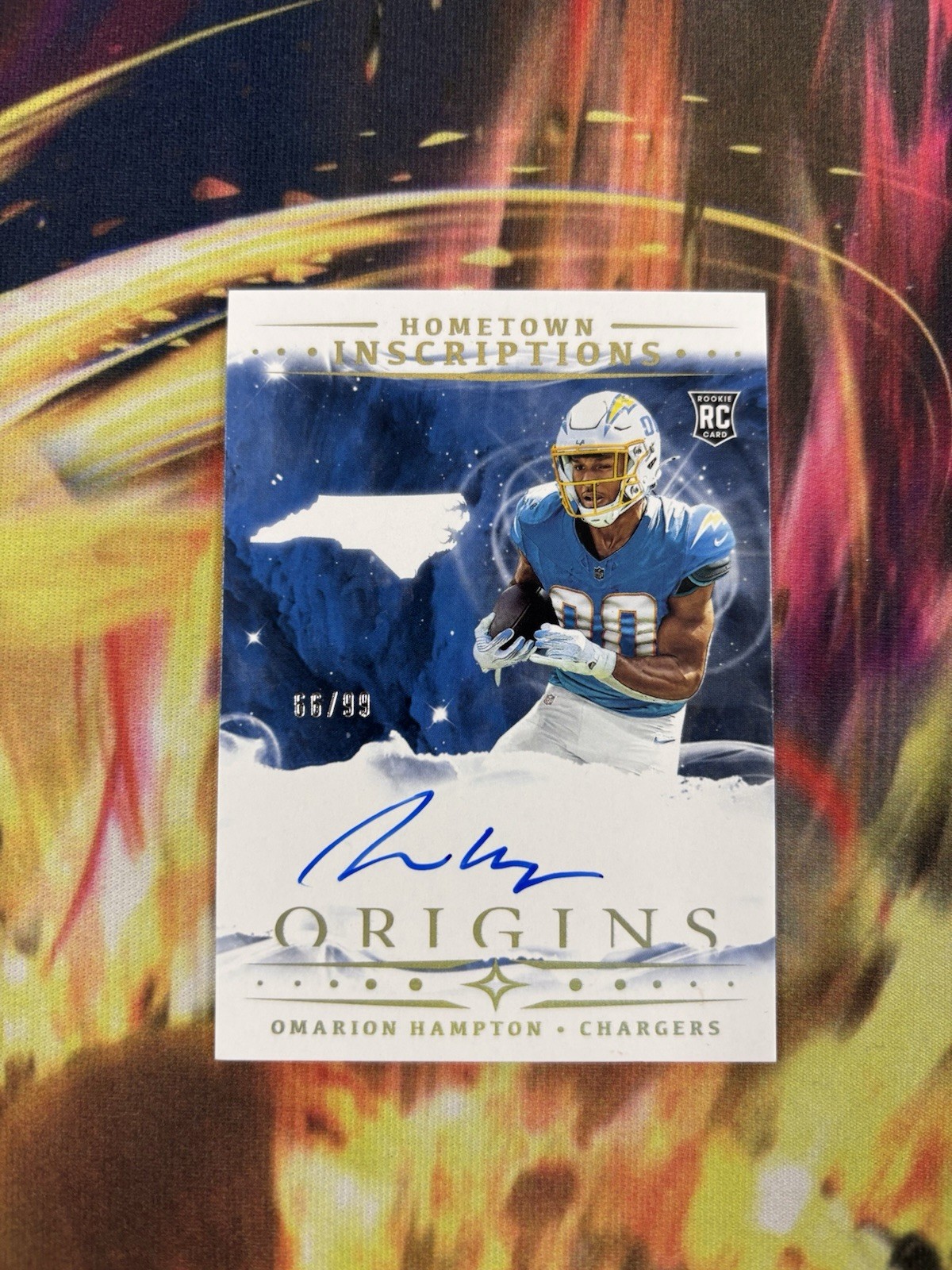 2025 Panini Origins Omarion Hampton Hometown Inscriptions RC Auto /99 #HI-9