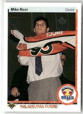 1990-91 UPPER DECK FRENCH #355 MIKE RICCI PHILADELPHIA FLYERS RC