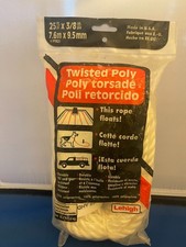 ROPE, Lehigh, 25 feet x 3/8 inch rope that floats ,twisted poly, made in USA