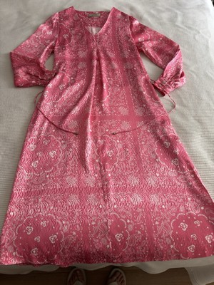 Mos Mosh Pila Paige Long Sleeve Belted Shift Dress Midi Pink Rrp £199 M 36