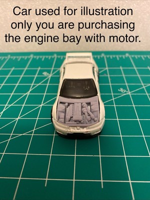 Engine Compartment For 1/64 Scale Hotwheels Nissan Skyline R33 Twin Turbo Motor