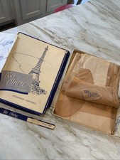 Vintage Ma Chere Hosiery Thigh High Hose Nylons Set Of 2 With Embellishments