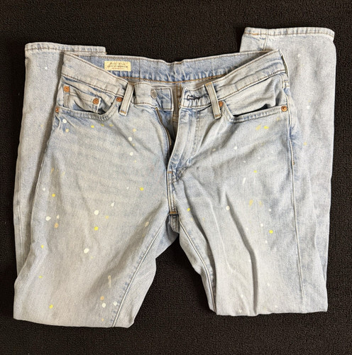 Levi's Premium 511 Slim Fit Jeans 30x30 Paint Splatter Light Wash Denim Mens