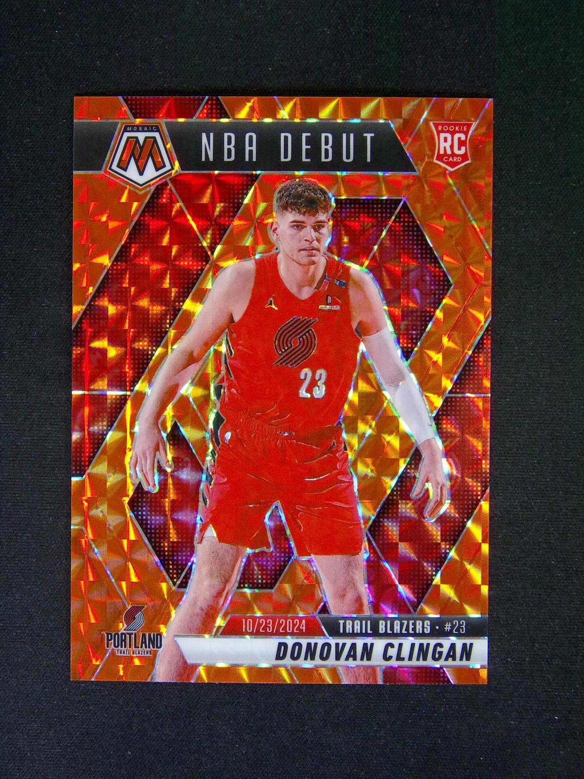 2024-25 Panini Mosaic Donovan Clingan #261 RC Rookie NBA Debut Orange /249