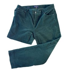 Talbots Heritage Forest Green Corduroy Pants Womens 16 Straight Leg Stretch