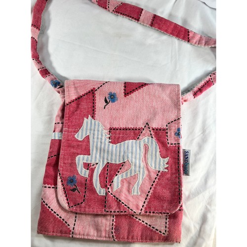 Seltene Handtasche Stoffhandtasche Sandsäcke Marke Vintage Pferd Umhängetasche DoubleFabric - Bild 2 von 17
