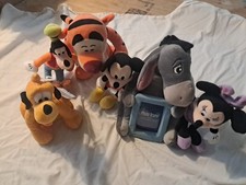 Vintage Lot of 6 Mixed Disney Plush Mickey Tigger, Eeyore, Minnie Tigger