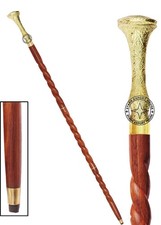 Brass Designer Walking Stick Men  Women Canes and Wooden 37 inch Handle  NBEA