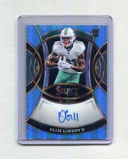 2025 Panini Select Ollie Gordon II Rookie Signatures Light Blue Prizm /49
