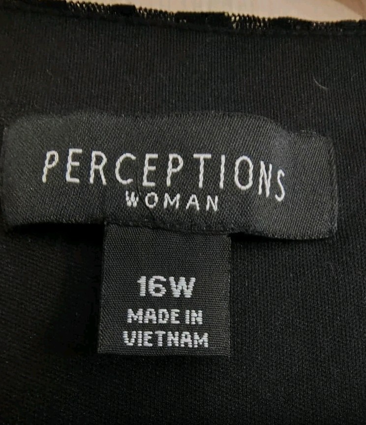 Perceptions Black 16W  Polyester - Nylon Short Sl… - image 3