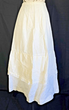 Victorian 1890s Cotton Petticoat, White, Has Handstitching, 26" Waist