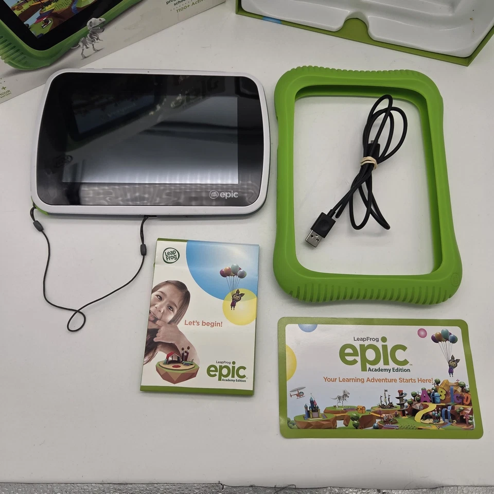 LeapPad Epic 7in Tablet Bundle W/ Stylus, Rubber Case, Box, & Charge Cable Works - Image 2 of 4