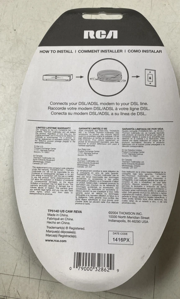 6 RCA 14ft. ADSL Modem Cable - Image 3 of 4