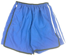 Speedo Swim Trunks Men's Size L Liner Elastic Waist Drawstring Blue White Black