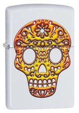 ZIPPO La Calavera Sugar Skull White Matte Windproof Lighter new in Box!