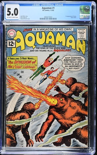 Aquaman #1 - DC Comics 1962 CGC 5.0 1st appearance of Quisp. Topo cameo.