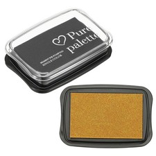3"x2" Large Stamp Pad, 2Pcs Craft Ink Pad for Rubber Stamp, Golden/Black
