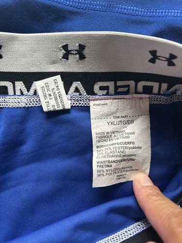 Under Armour Fitted HeatGear Girls' Middy Shorts, MFO, 1362325-400, Blue, NWT* - Picture 7 of 7