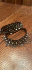 gothic black faux leather collars with spikes