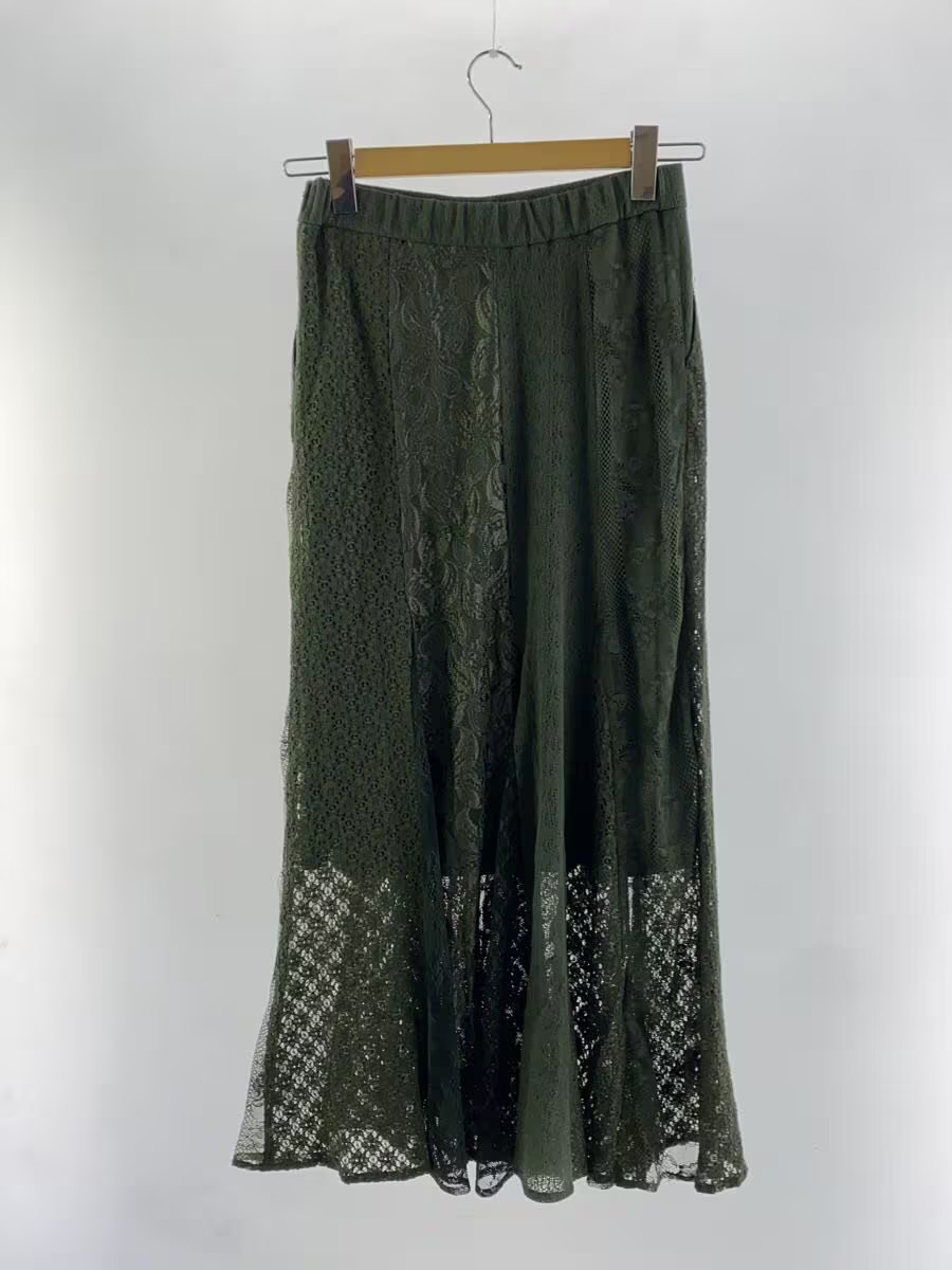 AMERI LIMITED PATCHWORK LACE SKIRT M Polyester GR… - image 2