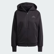 adidas Women's ALL SZN Fleece Full-Zip Hoodie Black Medium IX3809