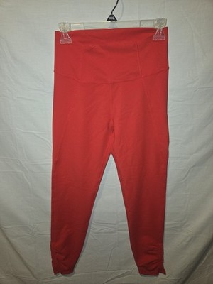 Wilo The Label Women's Red Ribbed Ankle Leggings Pants Size L