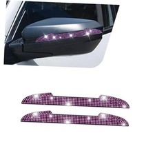 2PCS Bling Car Door Handle Scratch Protector, Car Rear View Mirror Anti pink
