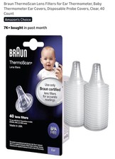 Lot 2 pack Braun Thermo Scan Lens Ear LF20 Filter 40 Count LF 20 BPA FREE NEW