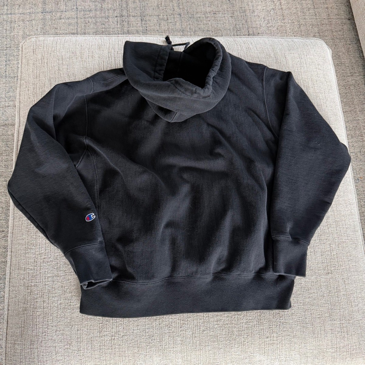 レア　黒　90s Champion REVERSE WEAVE XL 90's Champion Reverse Weave Hoodie XL Black Pullover Sweatshirt