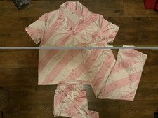 Victoria's Secret Women's 3 Piece Pajama Set XL Silky Top, Pants, Shorts