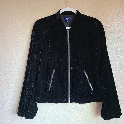 herrliche Samt Bomberjacke schwarz Damen Größe M - Bild 3 von 7