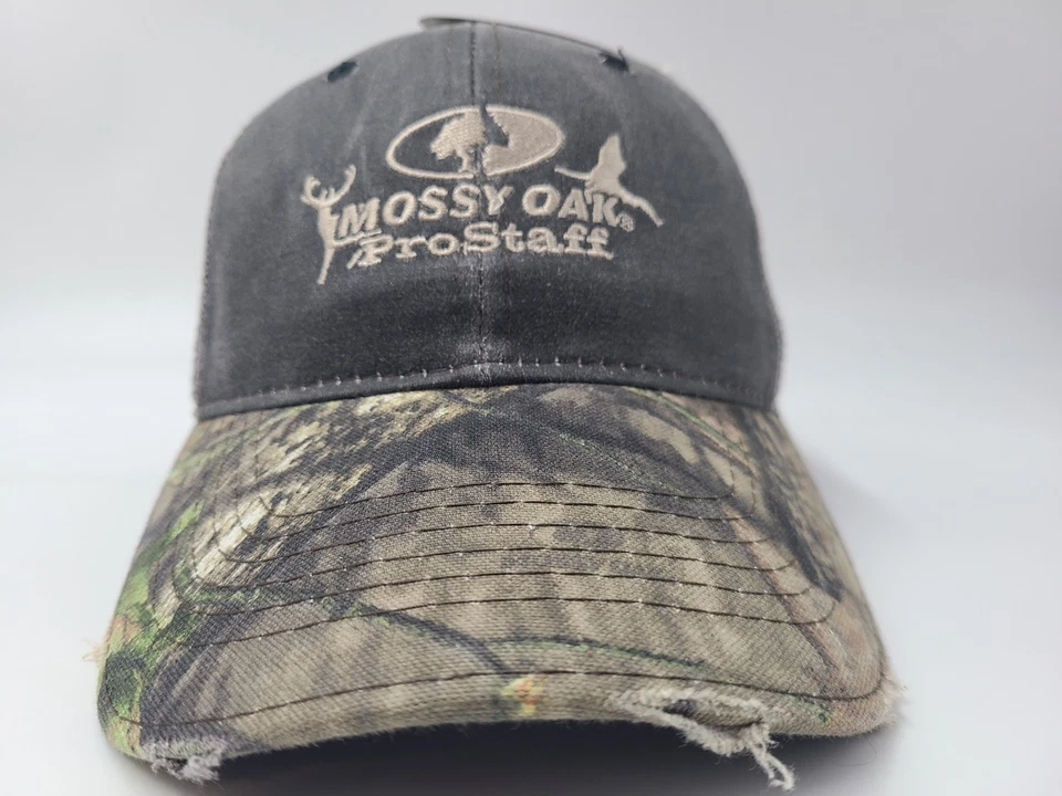 Mossy Oak Pro Staff Camuflado Malla Envejecida Camionero Snapback Gorra Hombres Mujeres Gris Foto 2 de 4