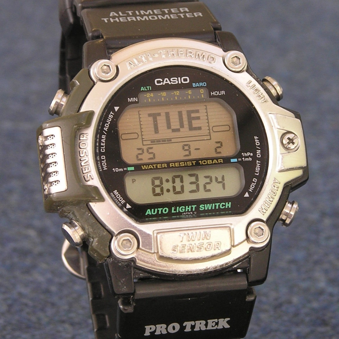 90s RETRO CASIO PRO-TREK PRT-30 Thermometer Altitude Watch [New