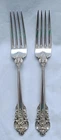 2 Vintage WALLACE Sterling SILVER "Grande Baroque" 7 ½  inch Dinner FORKS ~ 130g