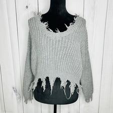 Love Tree Sz Small Cable Knit Crop Slouchy Fi...