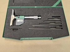 Insize 3540-50E Digital Electronic Depth Micrometer, 4" L Base