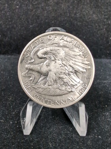 1921 50c Alabama Commemorative Half Dollar Circulated 4285 - Picture 2 of 2