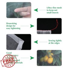 Kikhope 10pcs Fruit Protection Netting Bags 29"x21" Insect Bird Barrier