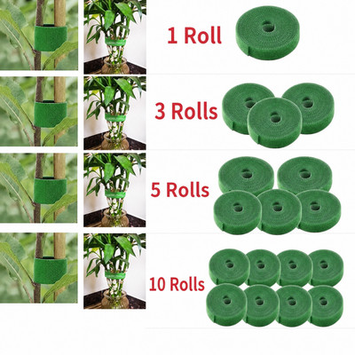 Green Garden Twine Plant Ties Soft Nylon Support Wrap Organize 1/3/5/10 Rolls