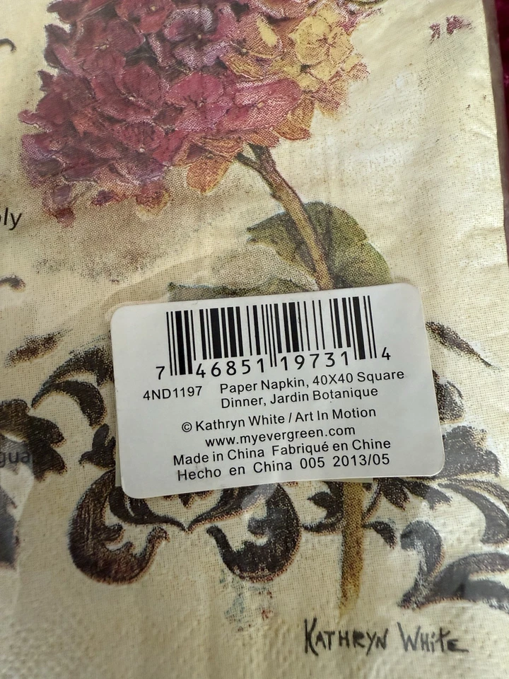 Cypress Home Maison Des Fleurs 20 servilletas 15,75” papel cuadrado 3 capas. Nuevo Foto 2 de 4