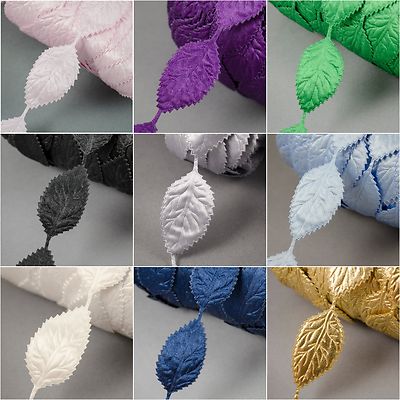 1 YARD Satin Ribbon Leaf Leaves trim trimming CRAFTS lace Embellishment Wedding