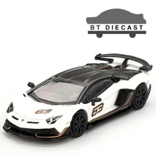 MINI GT LAMBORGHINI AVENTADOR SVJ #63 1/64 BIANCO ASOPO WHITE MGT00842
