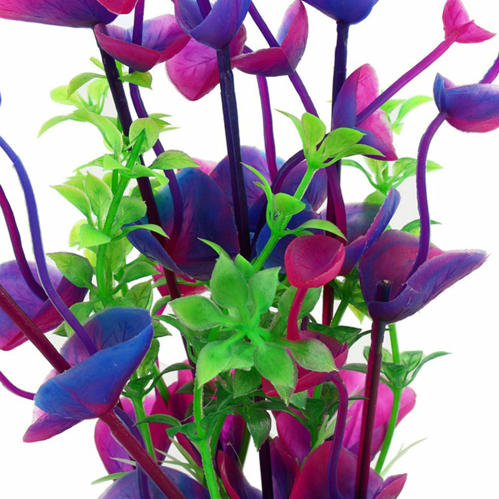 2x Artificial Fake Fish Tank Plants Aquarium Aquatic Decoration