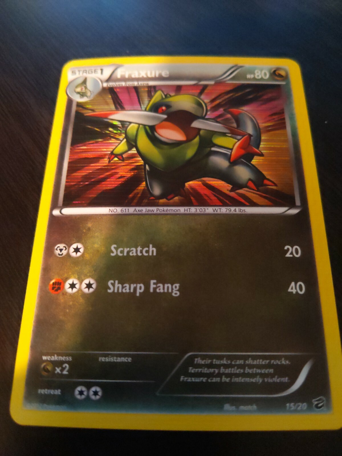 Pokemon Dragon Vault Fraxure 15/20 Holo