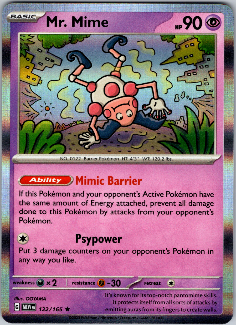 Pokémon - 151 - Mr. Mime 122/165 - Holo Rare - ENGLISH - NM/M