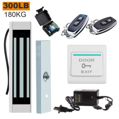 Electric Magnetic Lock & Door Access Control System + 2 Wireless Remotes